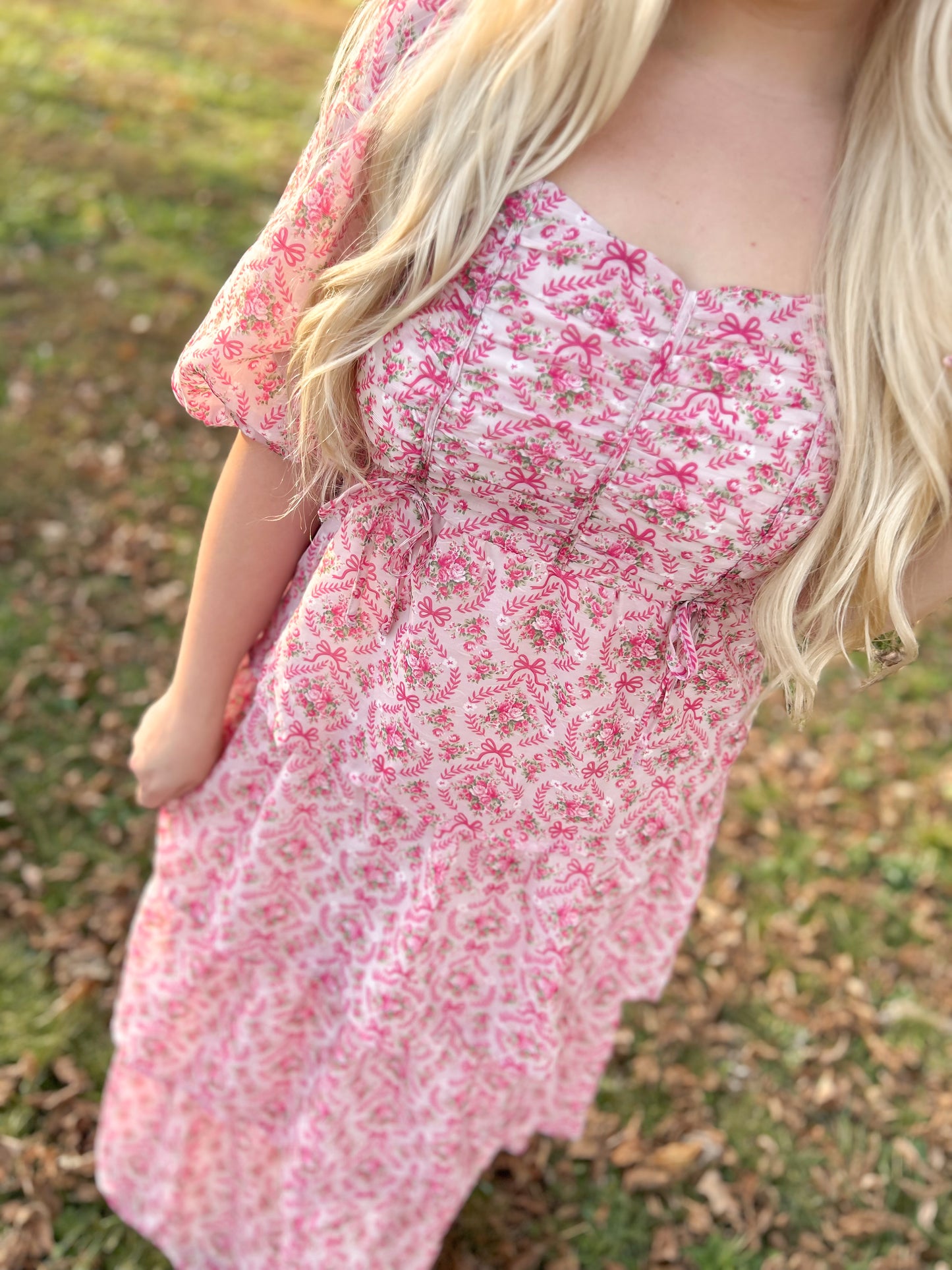 Holly Berry Blossoms Maxi Dress
