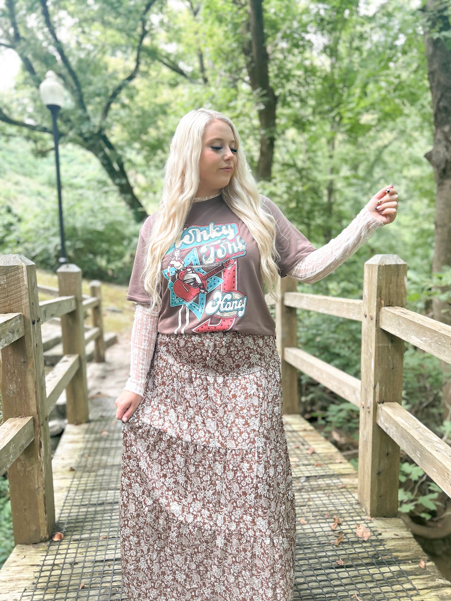 Dusty Trails Satin Maxi Skirt