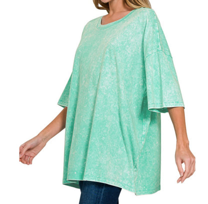 Acid wash Oversized Tee (MINT)