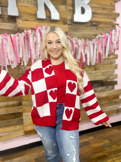 Cupids Checker Cardigan