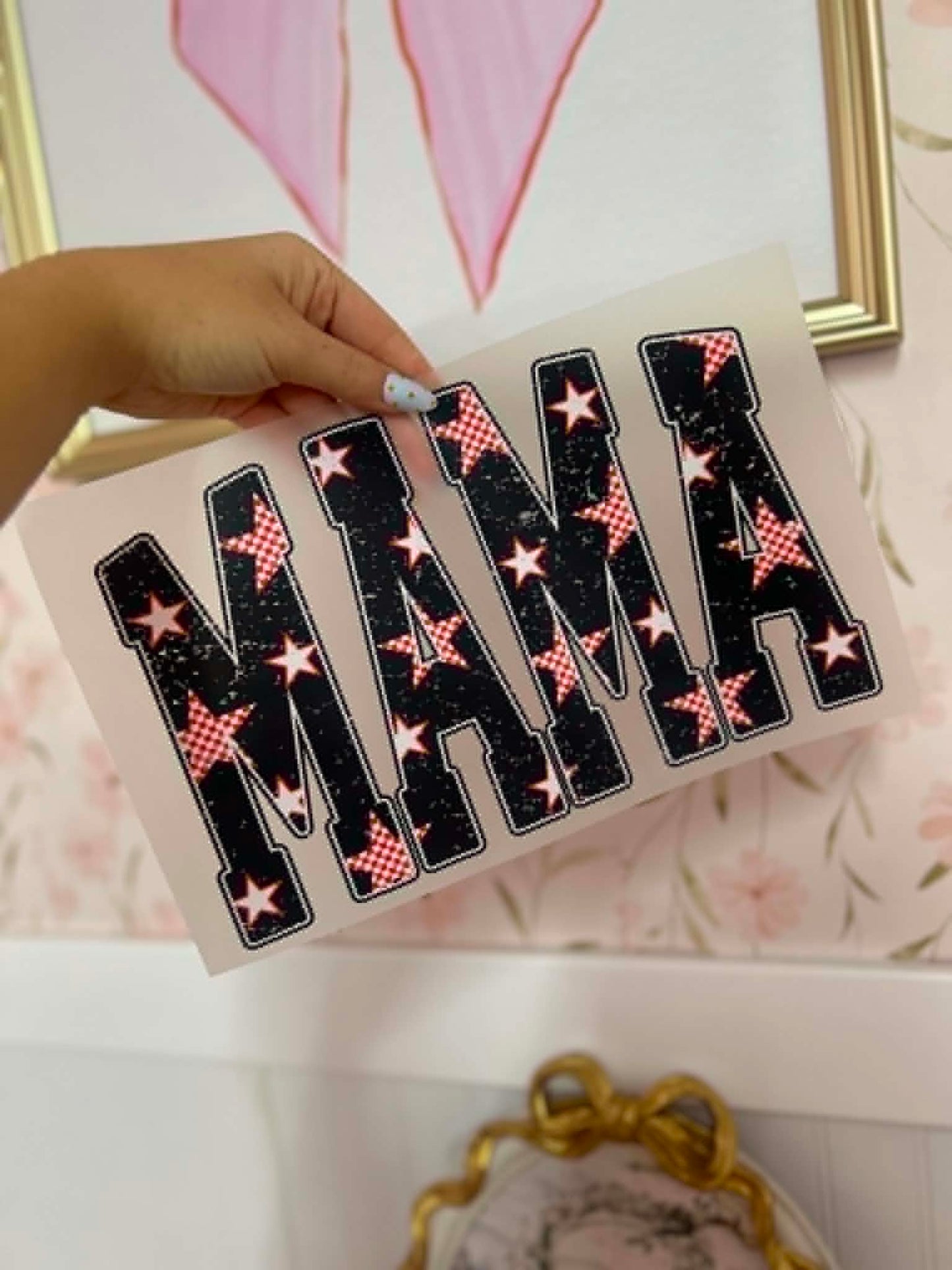 Red & Black Checker Star Mama Print