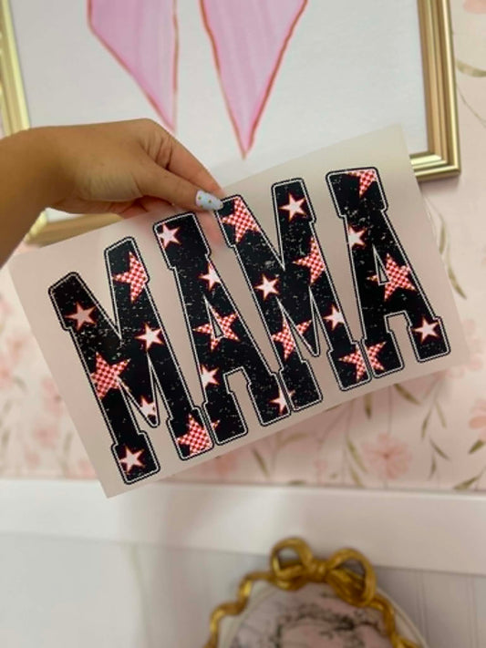Red & Black Checker Star Mama Print