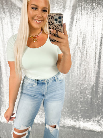 Mint Seamless Butter Top