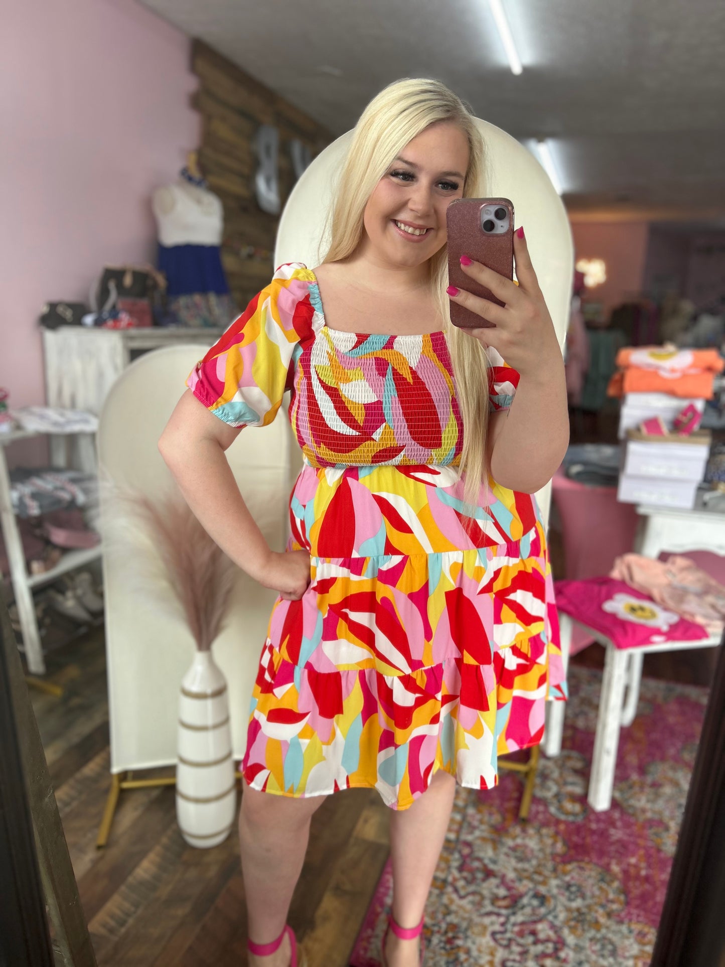 Let’s Roll Smocked Dress