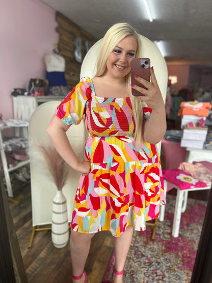 Let’s Roll Smocked Dress