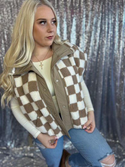 Checked Out Sherpa Vest