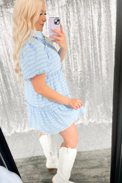 Blue Babydoll Ruffle Dress