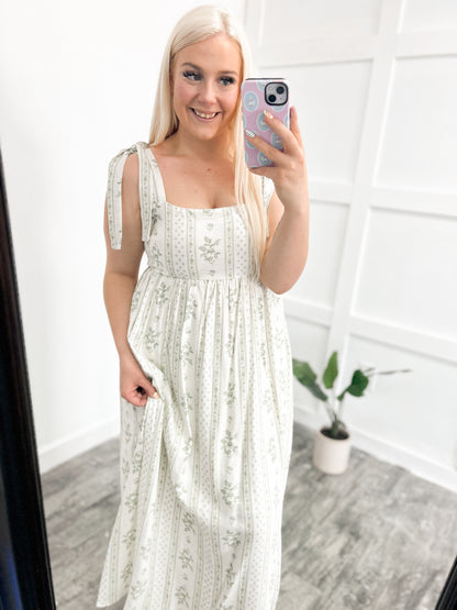 Sage Floral Maxi Dress