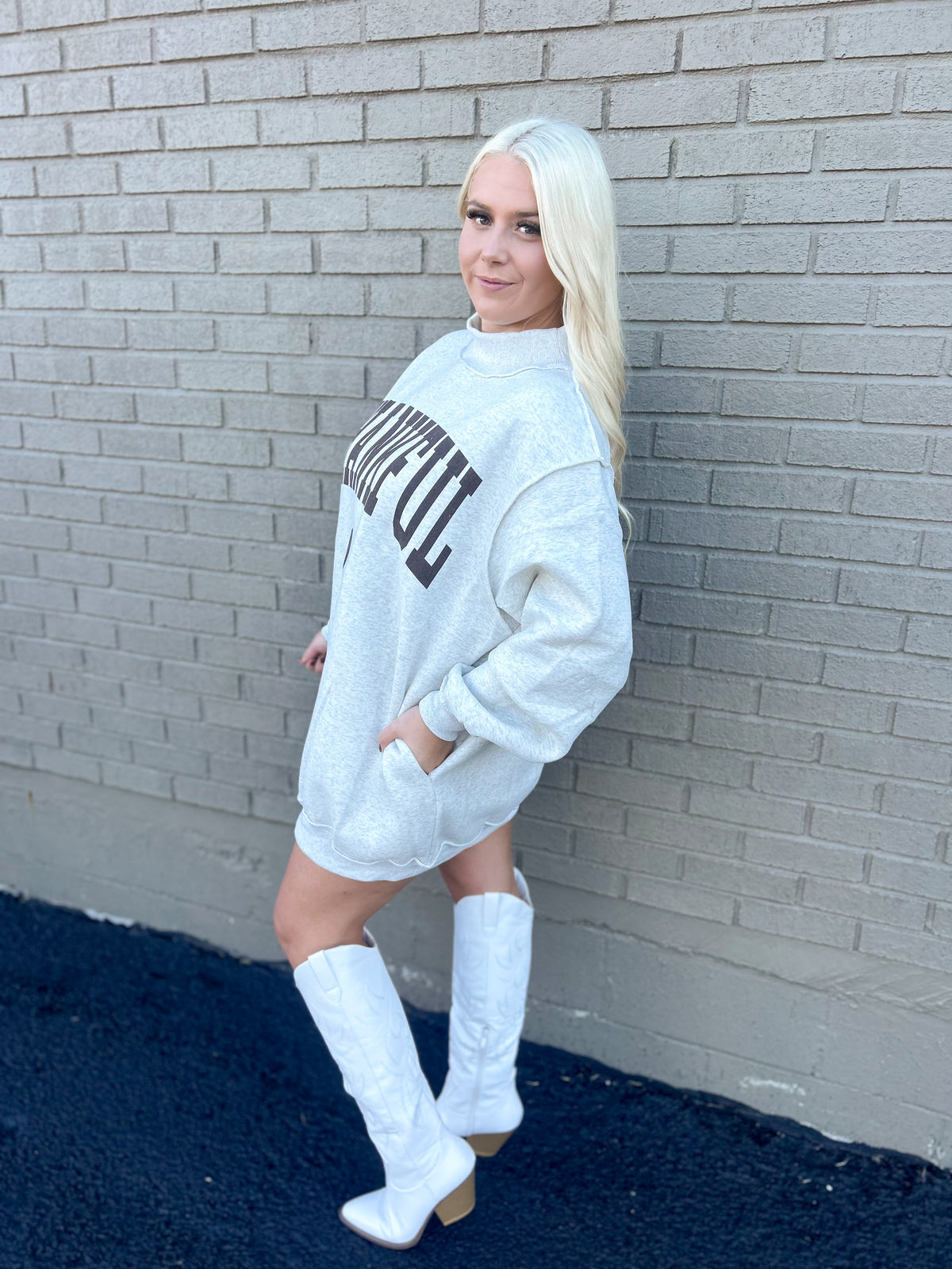 Thankful Oversized Mockneck Dress