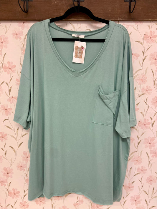 Boyfriend Pocket Tee (Light Green)