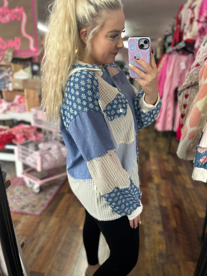 Denim Floral Patchwork Jacket