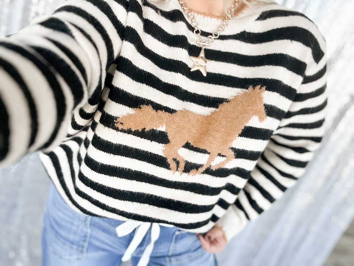 Striped Stables Sweater