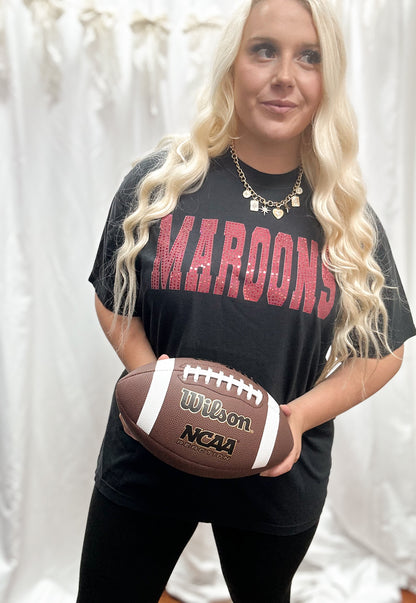 Black Maroons Spangle Tee