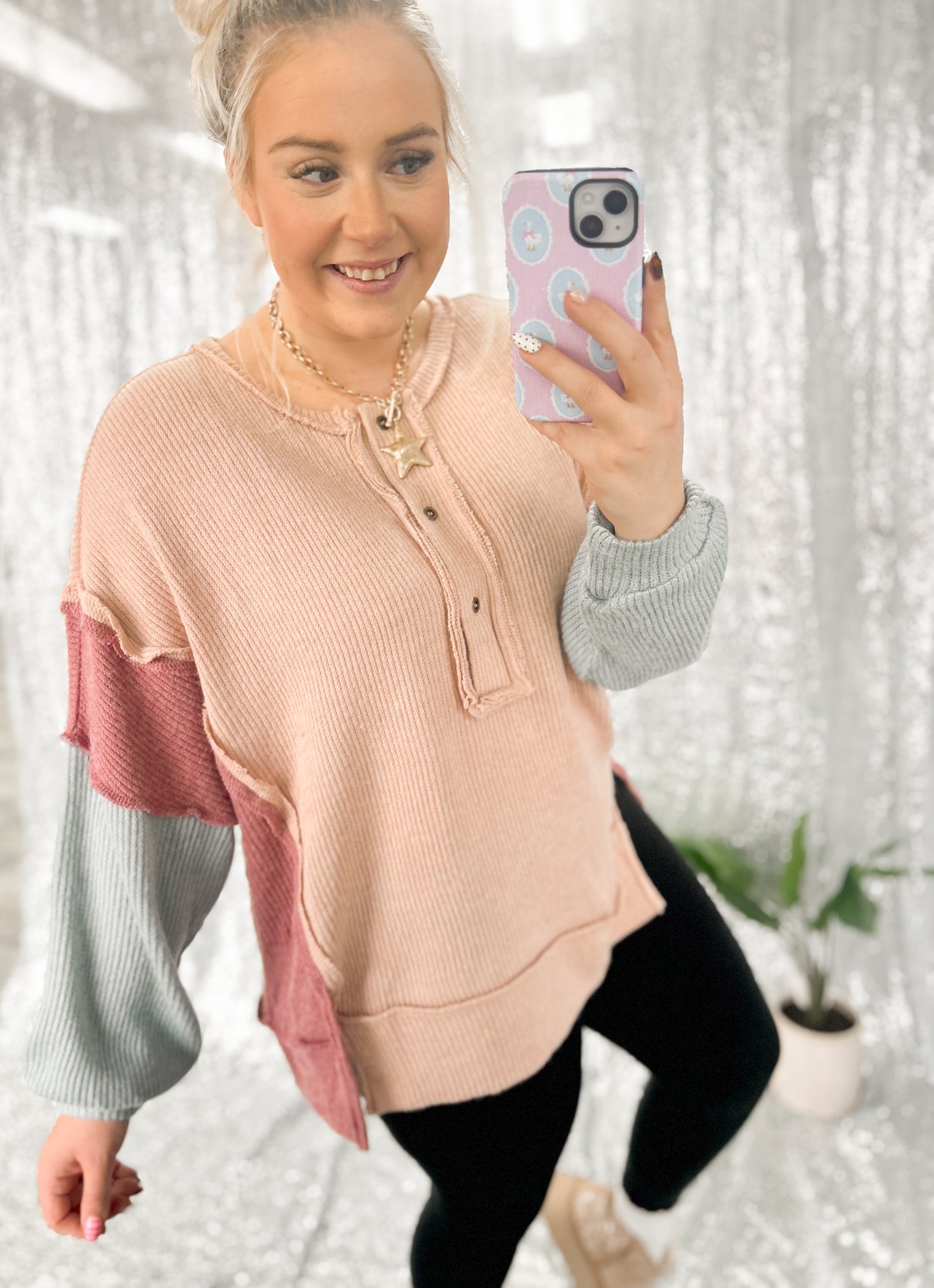 Winter Hues Colorblock Top
