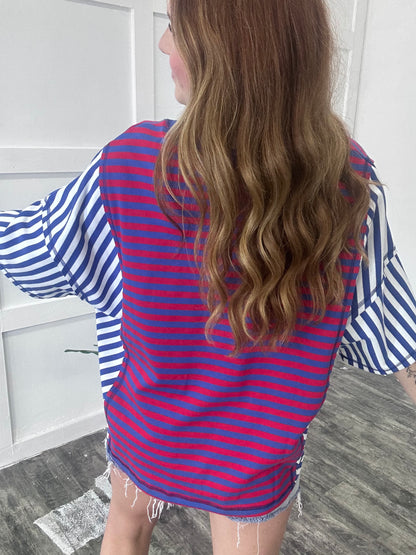 Americana Striped Oversized Top