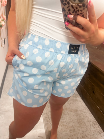 Blue Lulu Mac Polka Dot Boxer Short
