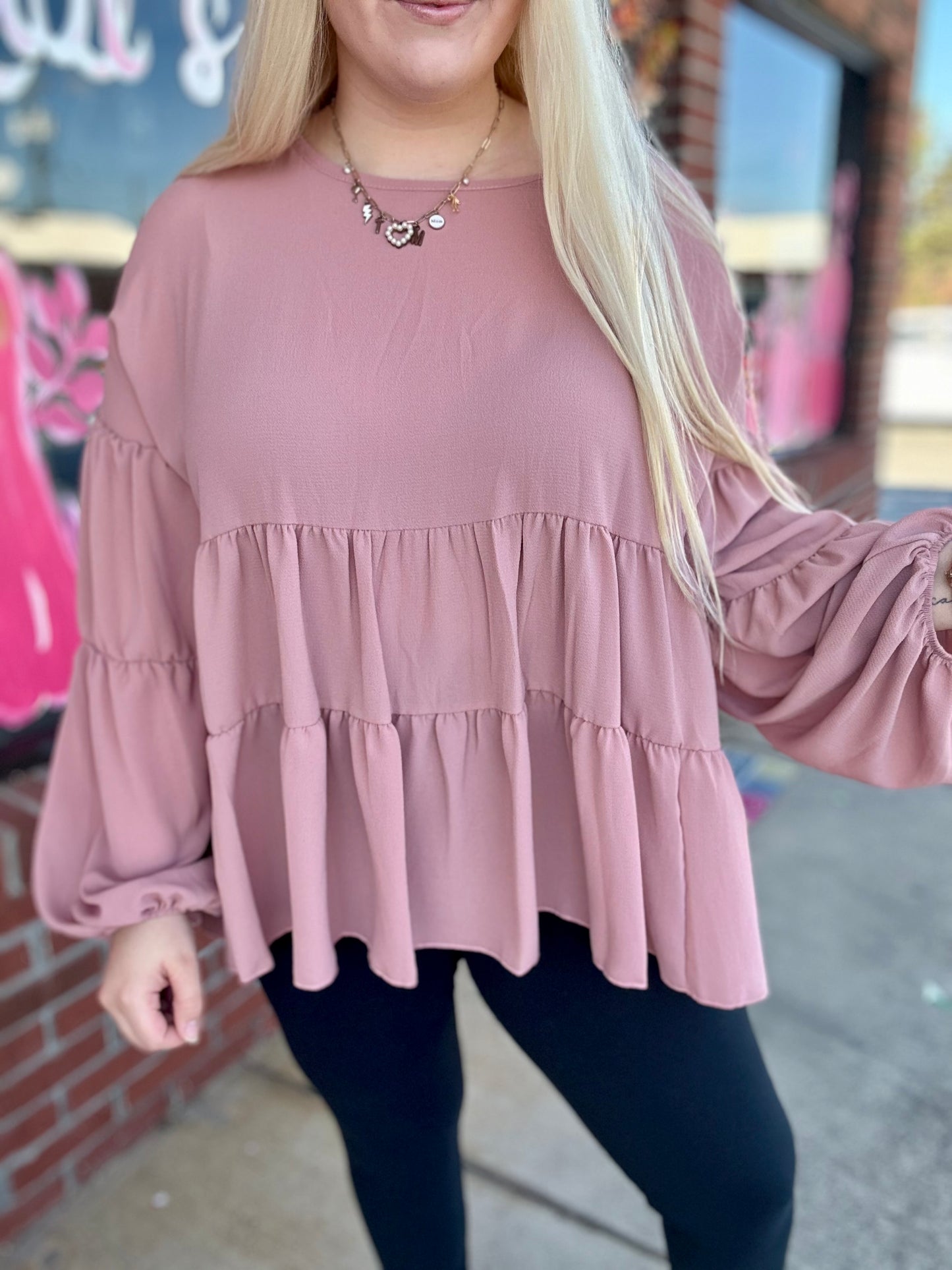 Mauve Babydoll Blouse