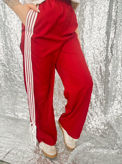 Red Varsity Track Pants