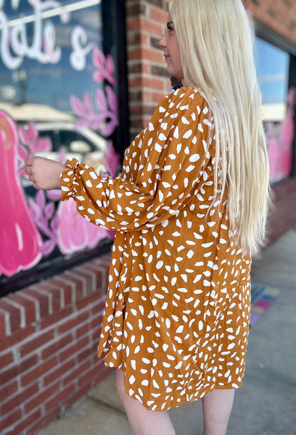 Mustard Dalmation Dress