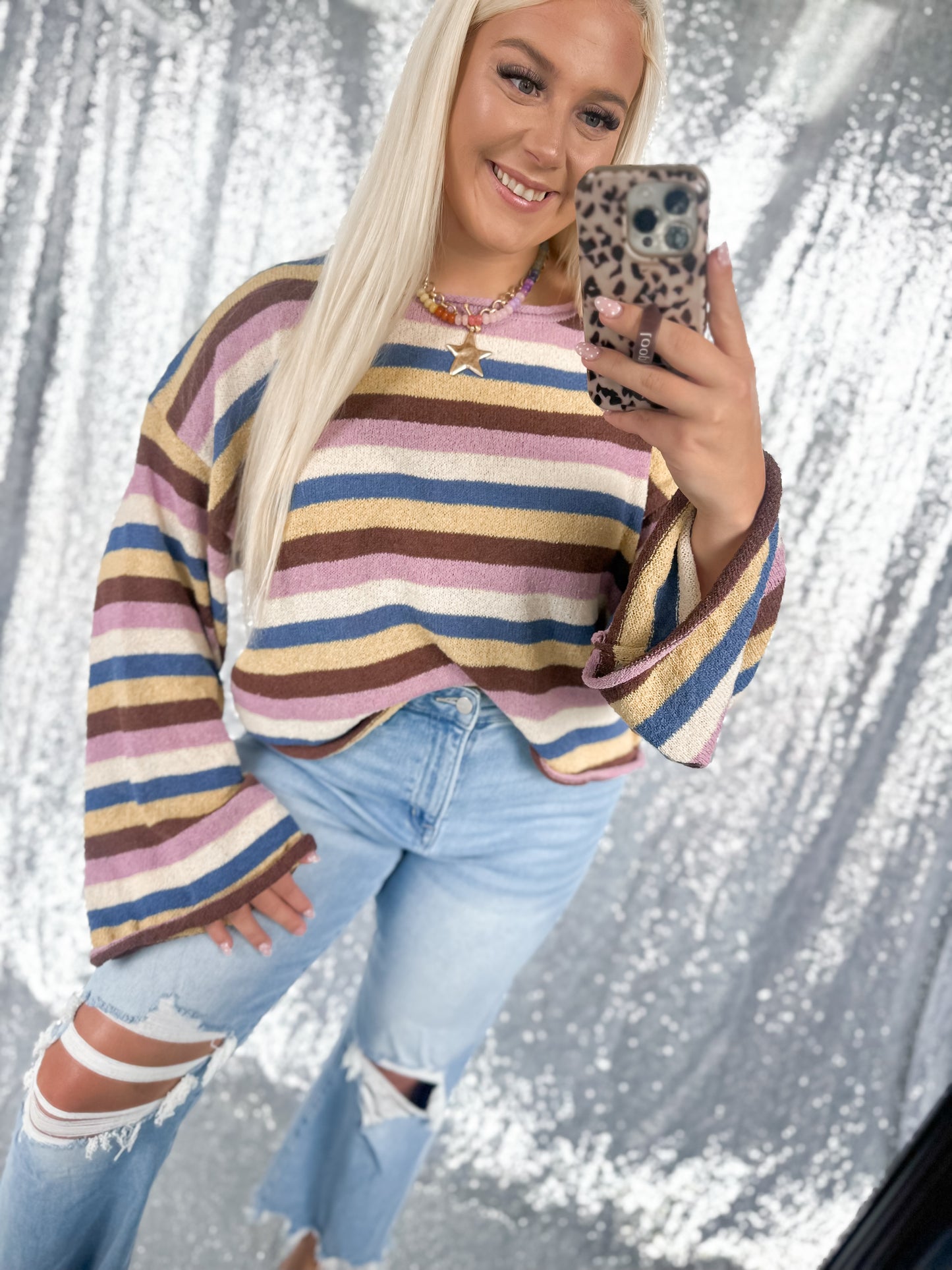 Vintage Harvest Striped Knit Top