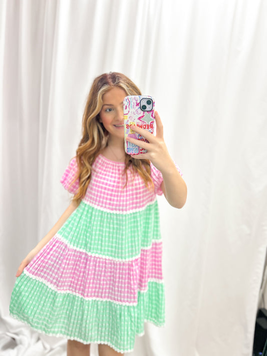 Watermelon Gingham Dress