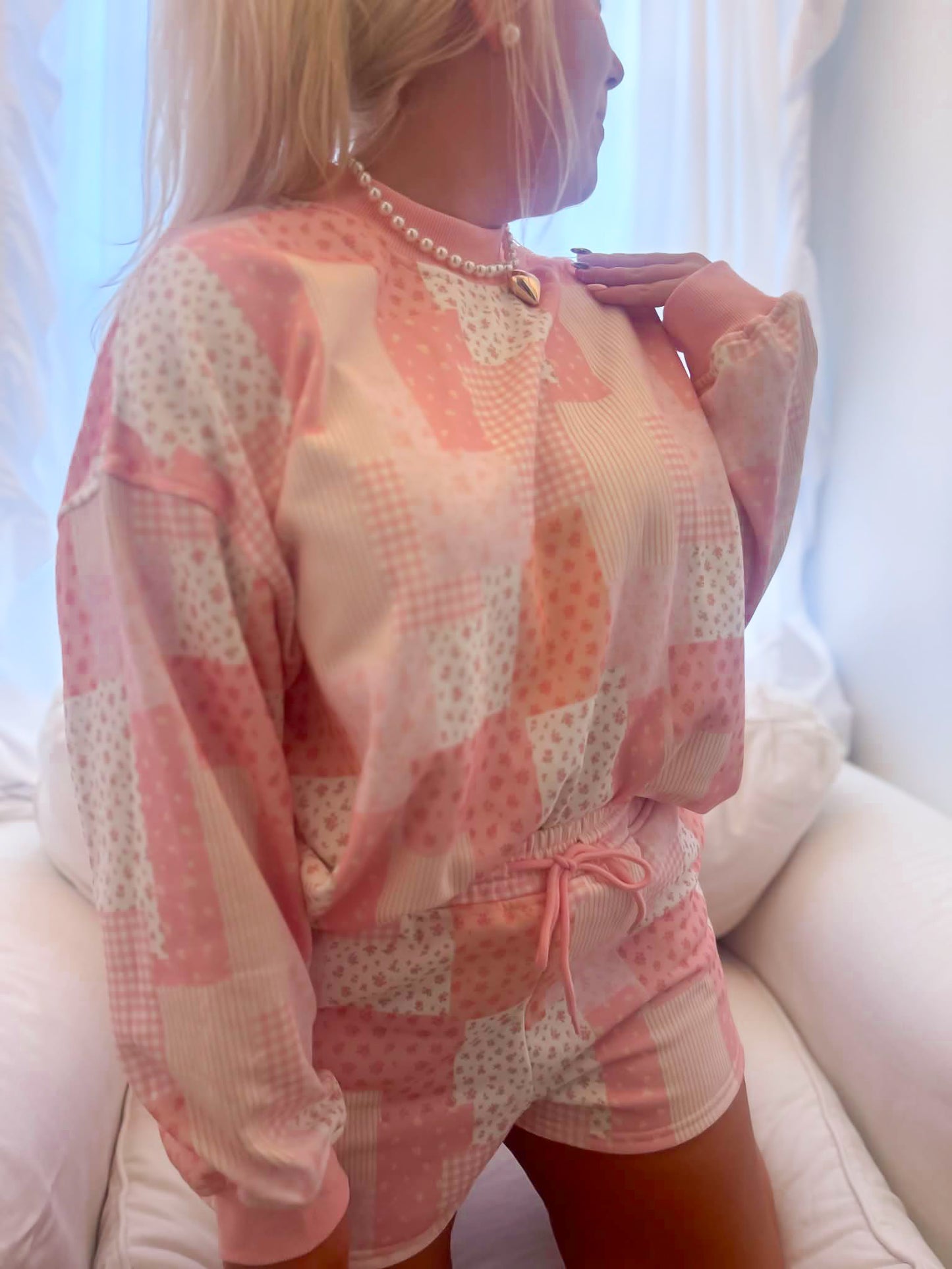 Pink Cottage Quilted Patchwork Set