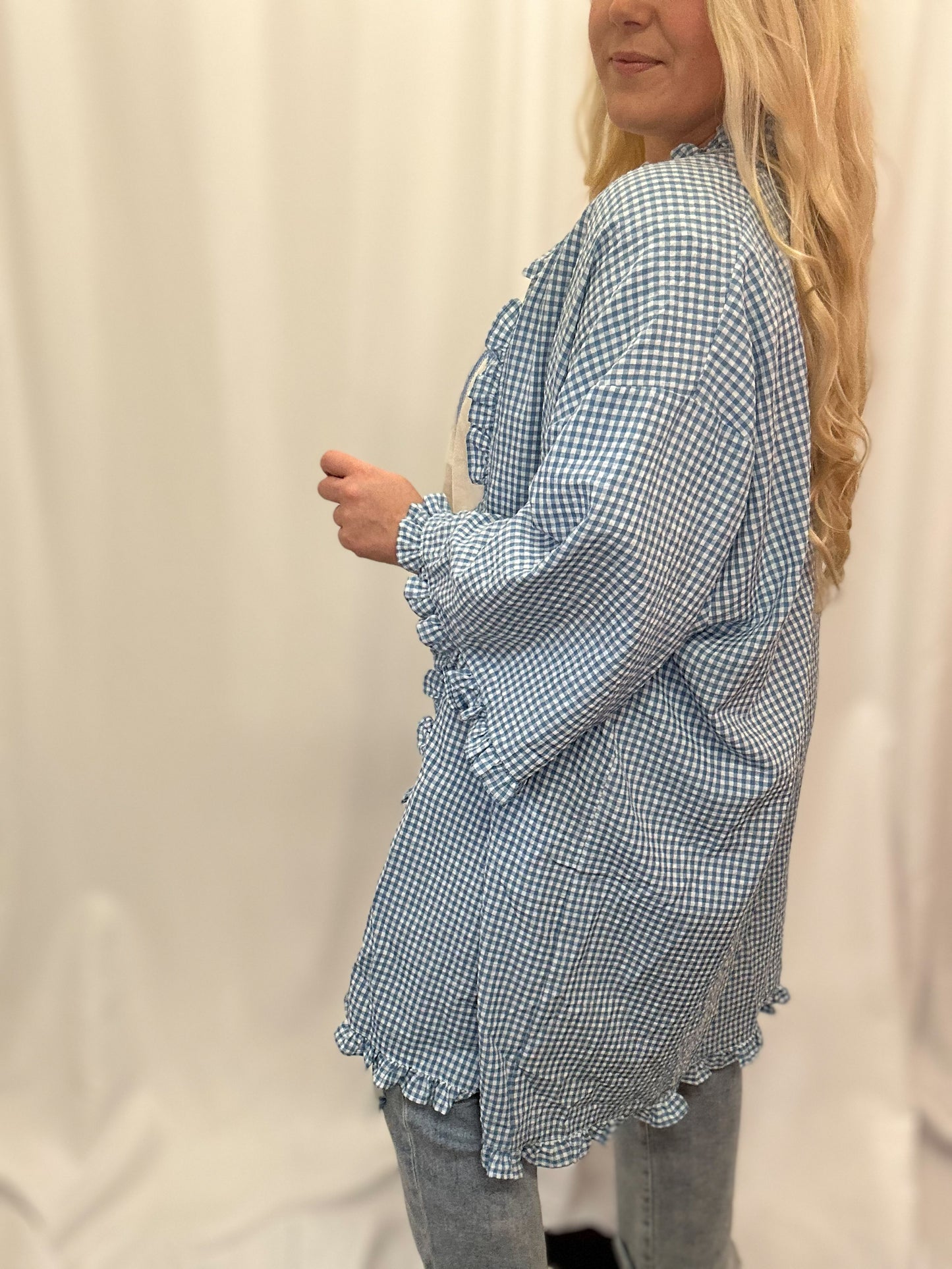 Blue Gingham Kimono