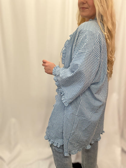 Blue Gingham Kimono