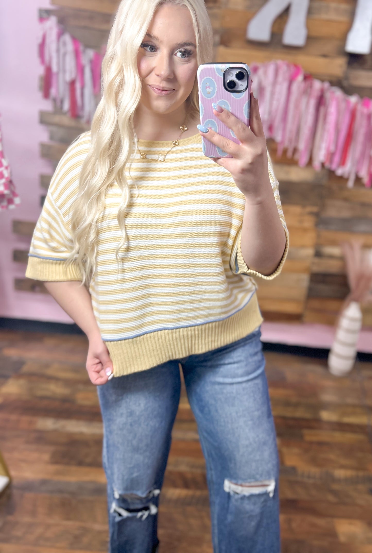 Sunshine Striped Knit Top
