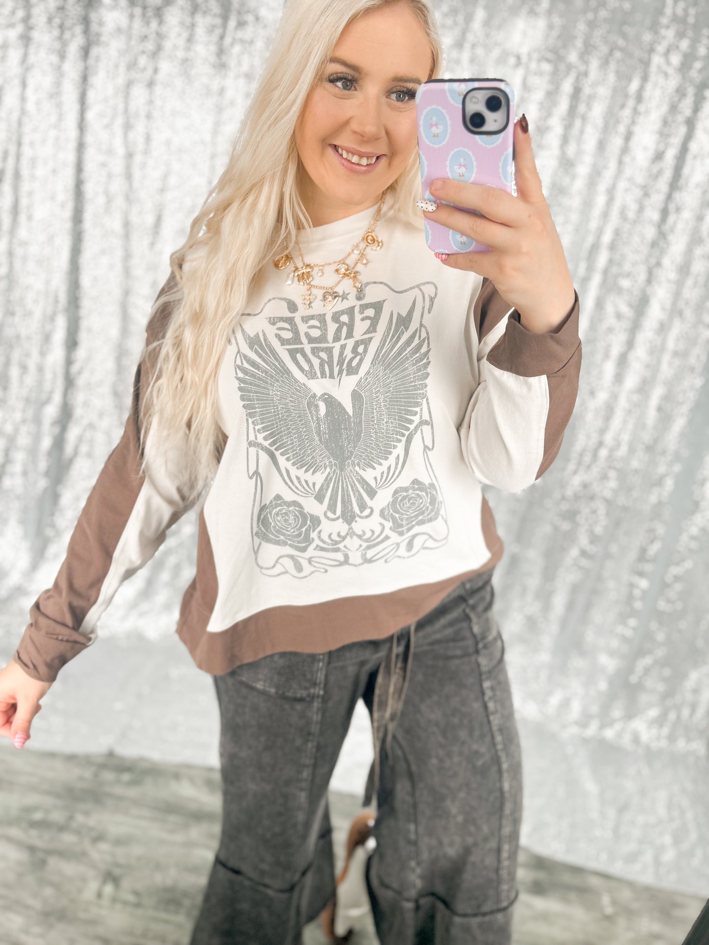 Free Bird Colorblock Top