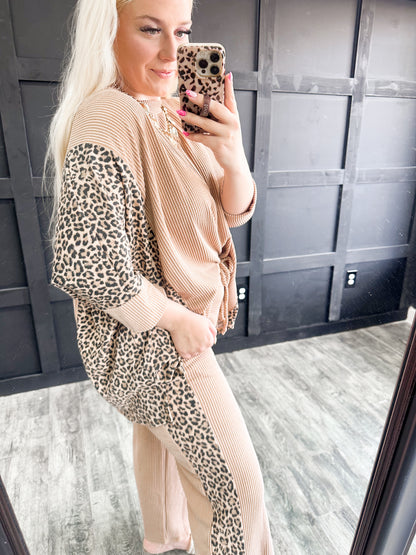 Luxe Leopard Ribbed Contrast {SET}