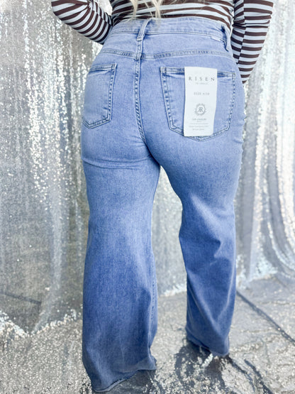 Risen Light Wash Tummy Control Straight Jeans