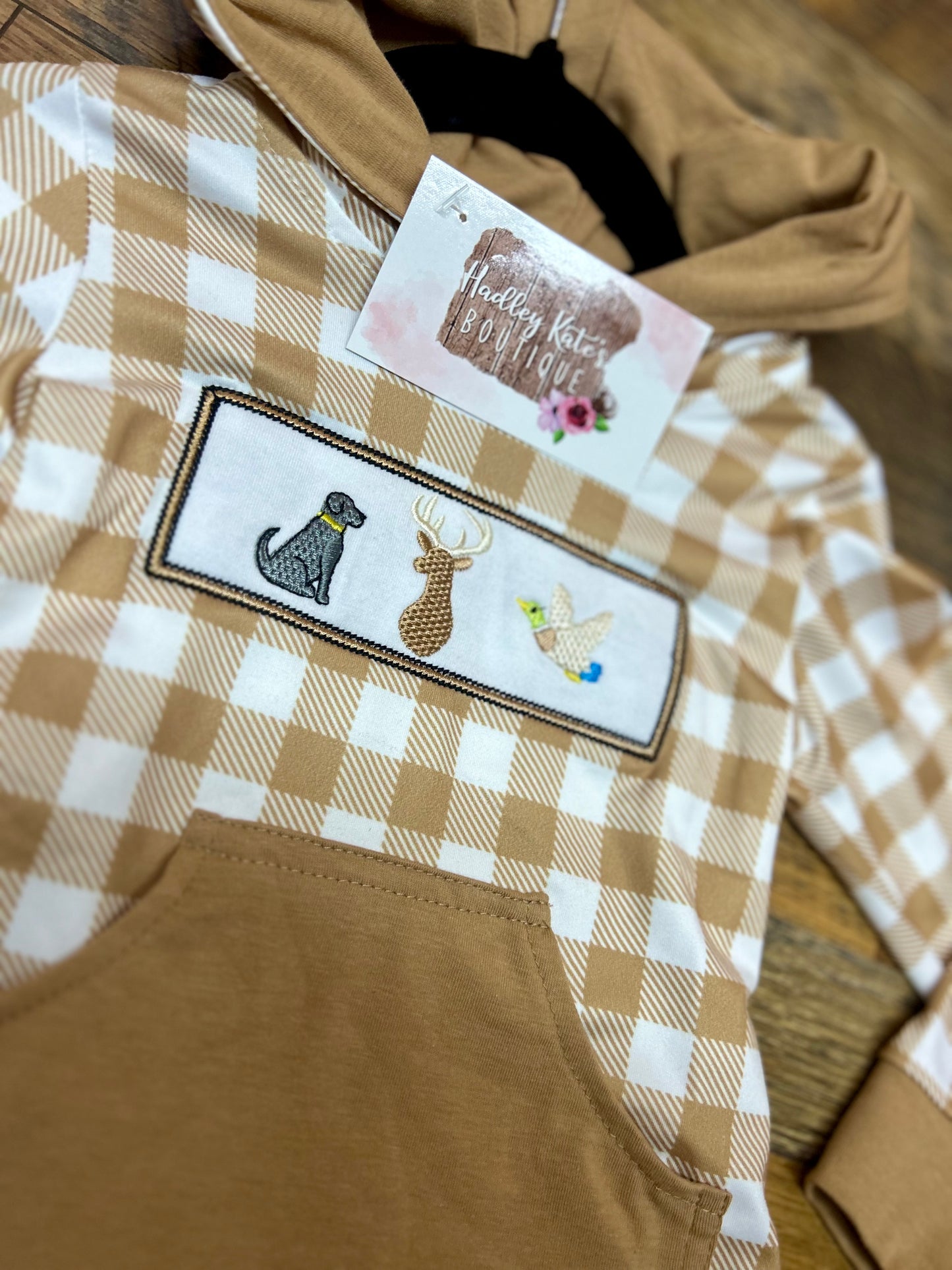 Plaid Hunter Embroidered Hoodie