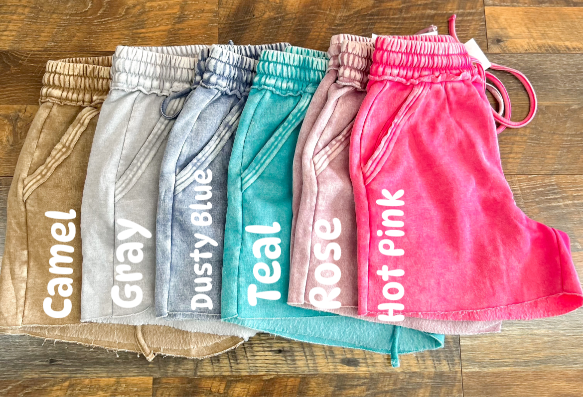 Acid Wash Pocket Shorts