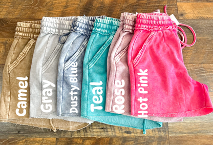 Acid Wash Pocket Shorts