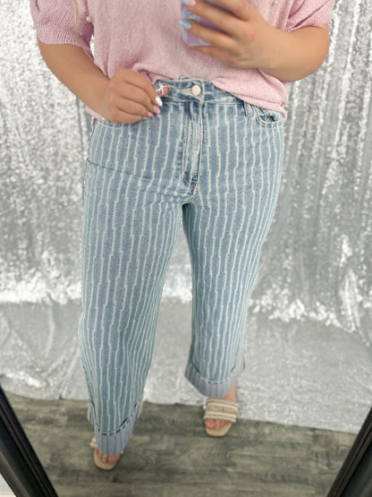 Liliana Cuffed Straight Denim