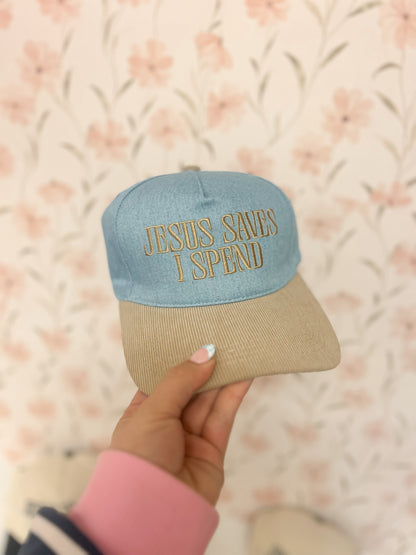 Jesus Saves I Spend Embroidered Hat