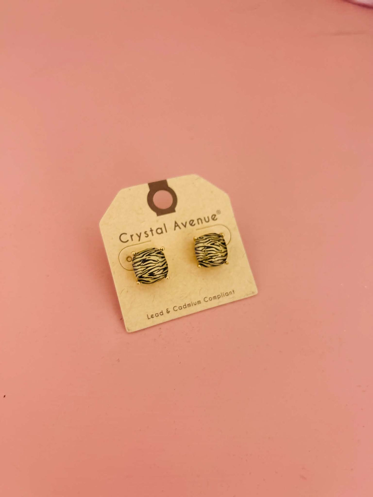 Zebra Print Stud Earrings