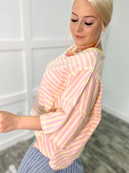 Pink Lemonade Oversized Colorblock Top