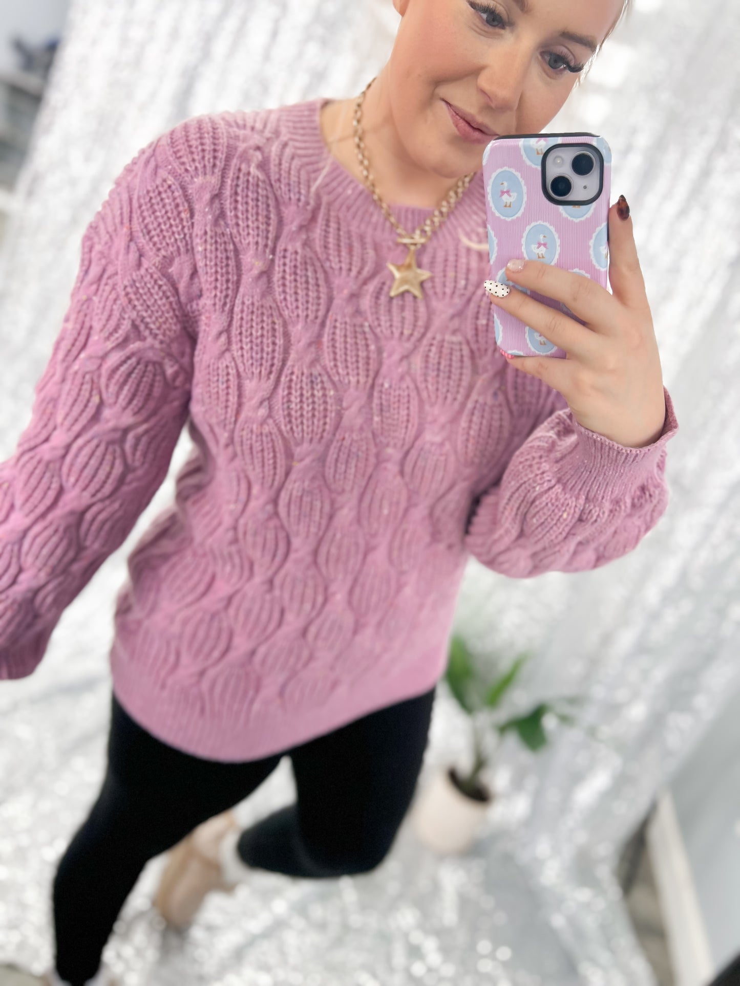 Purple Confetti Knit Sweater