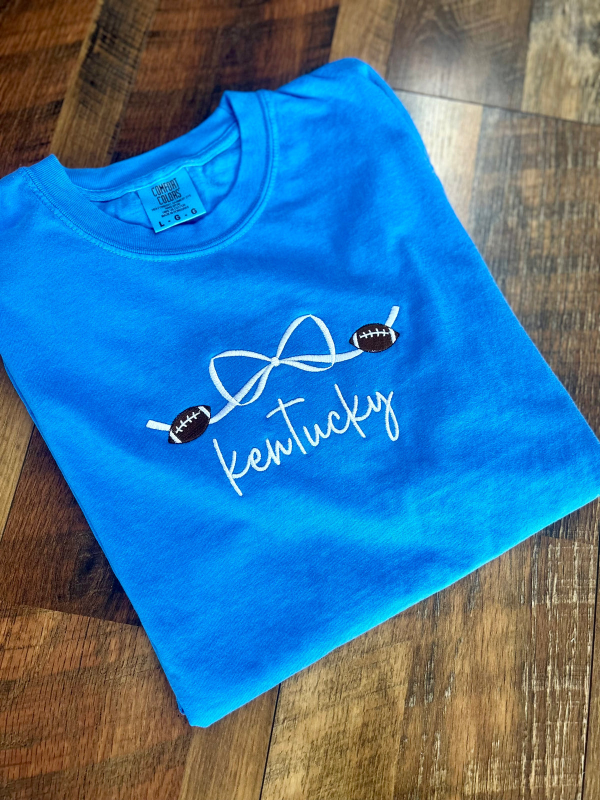 Kentucky Coquette Football Embroidered Tee