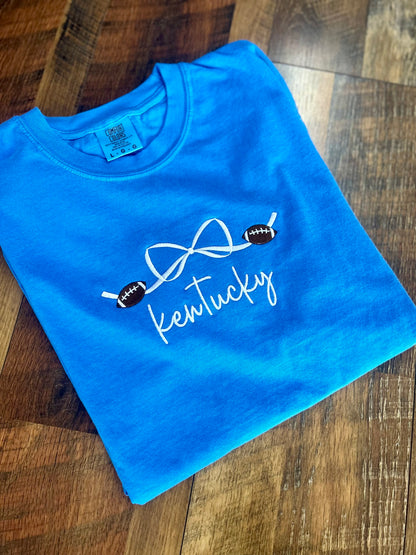 Kentucky Coquette Football Embroidered Tee