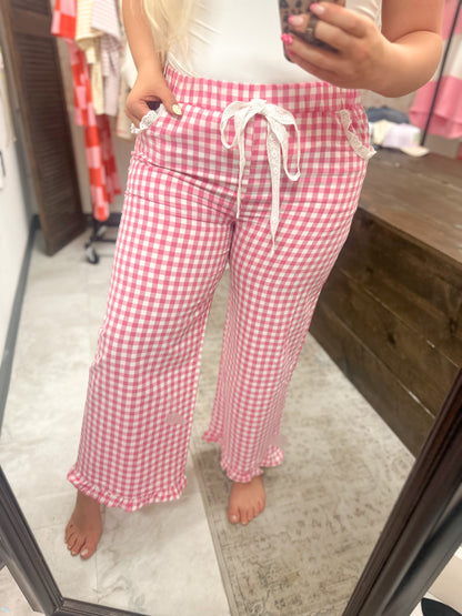 Pink Picnic Patchwork Lace Pants