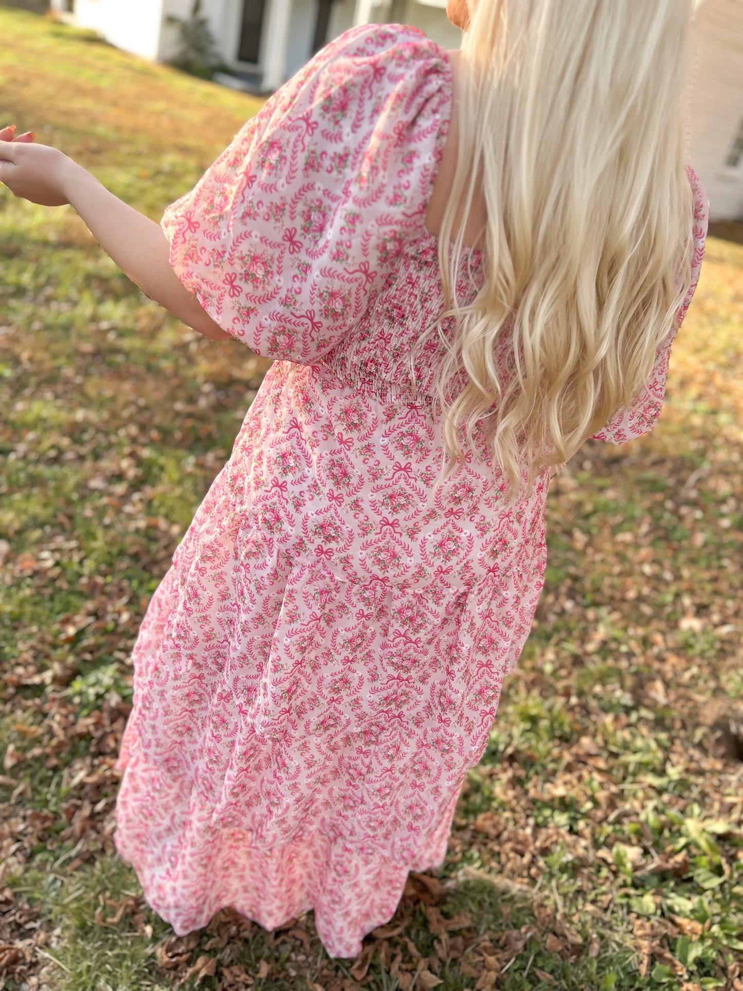Holly Berry Blossoms Maxi Dress