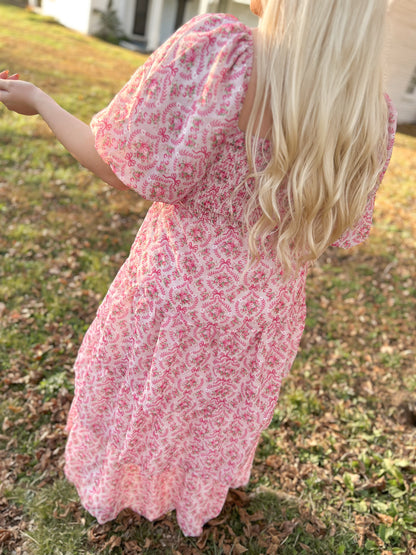 Holly Berry Blossoms Maxi Dress