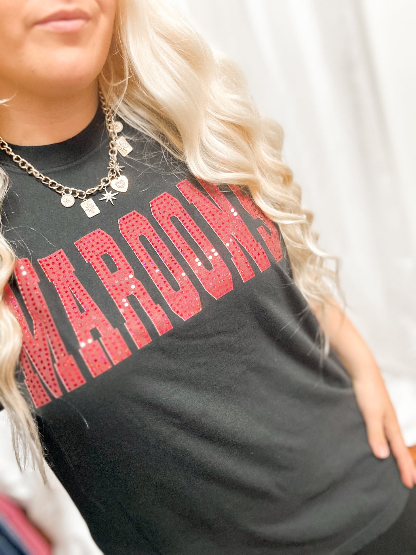 Black Maroons Spangle Tee