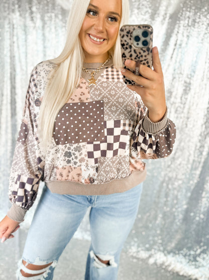 Mixed Signals Patchwork Top