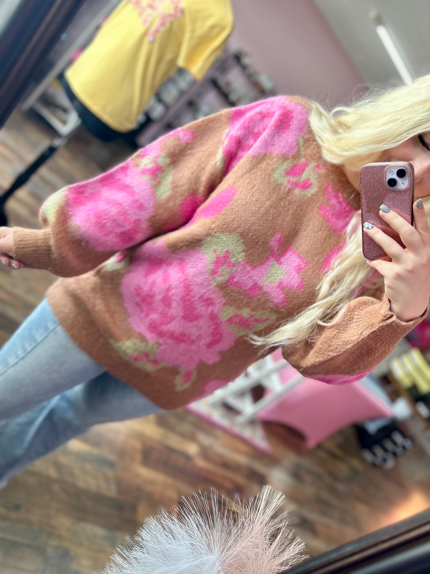 Camel Contrast Sweater