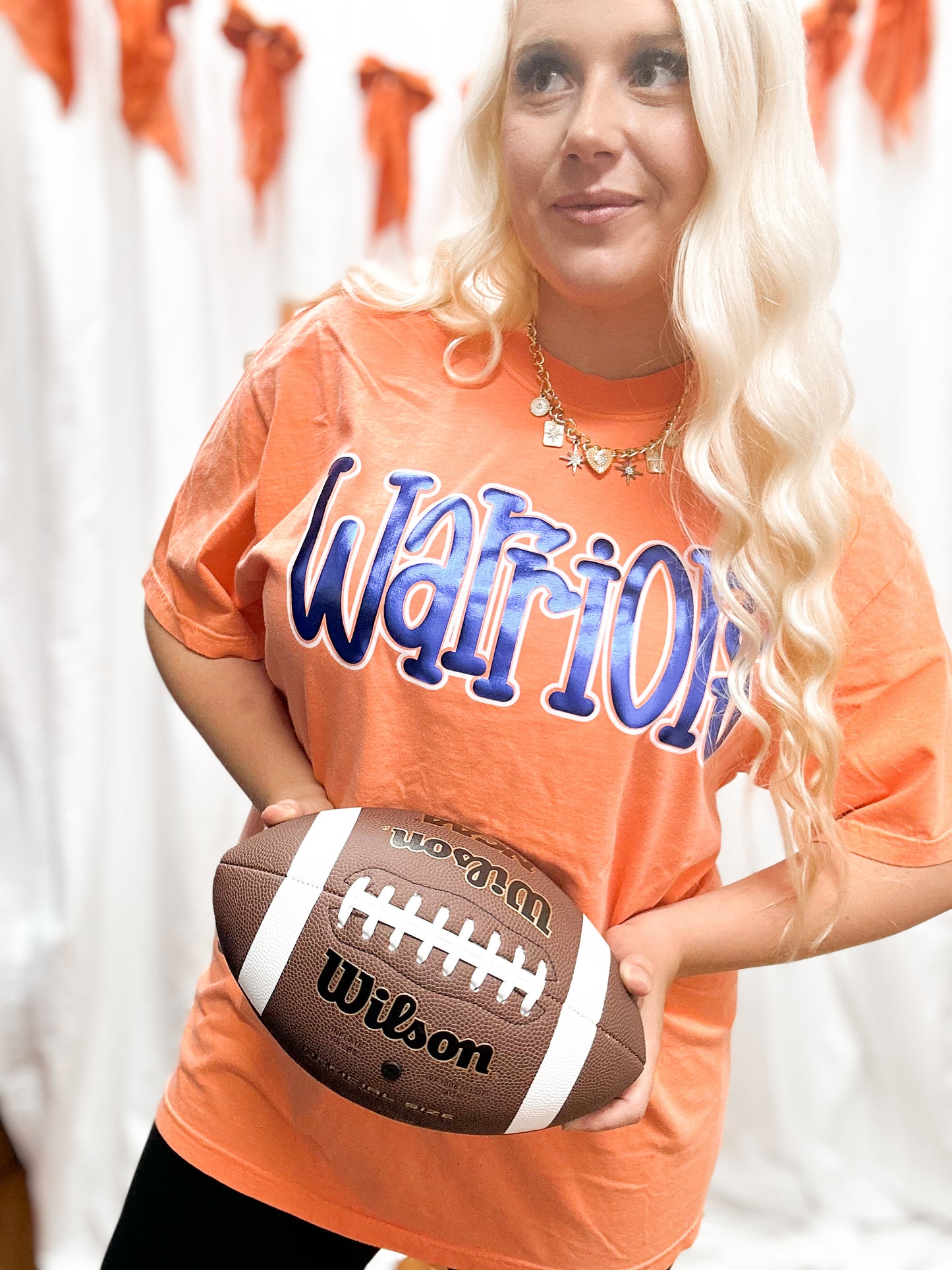 Warriors Metallic Puff Tee