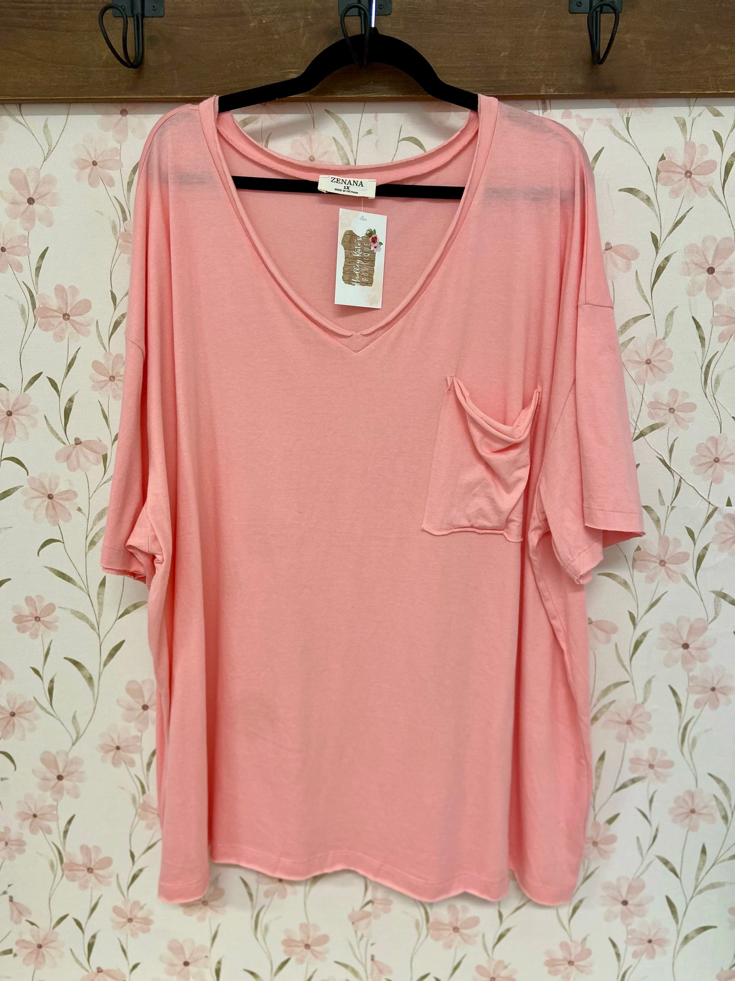 Boyfriend Pocket Tee (Dark Pink)